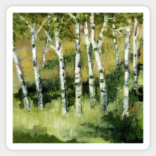 Birches on a Hillside Sticker